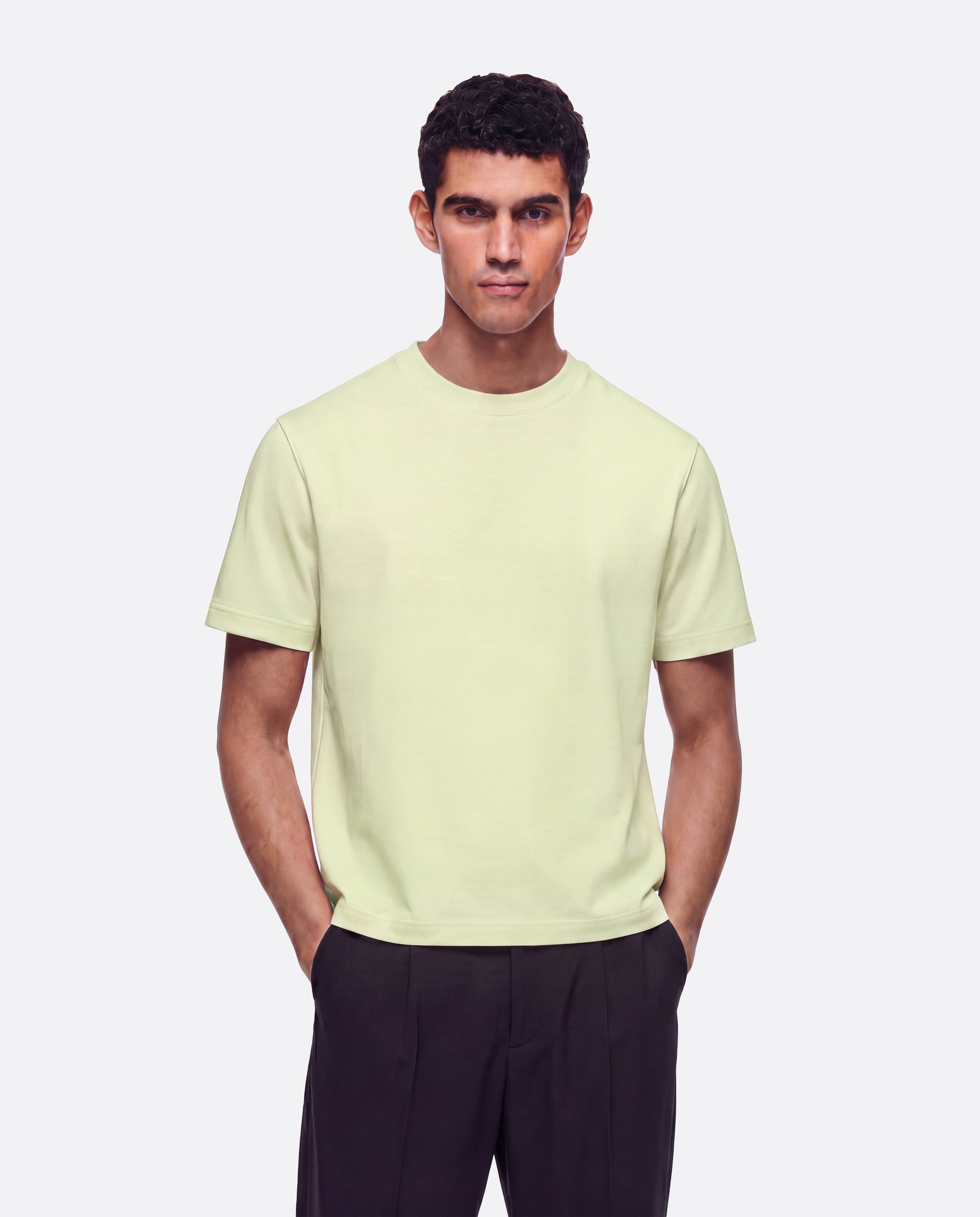 HEAVYWIGHT FITTED CROP T-SHIRT - MATCHA