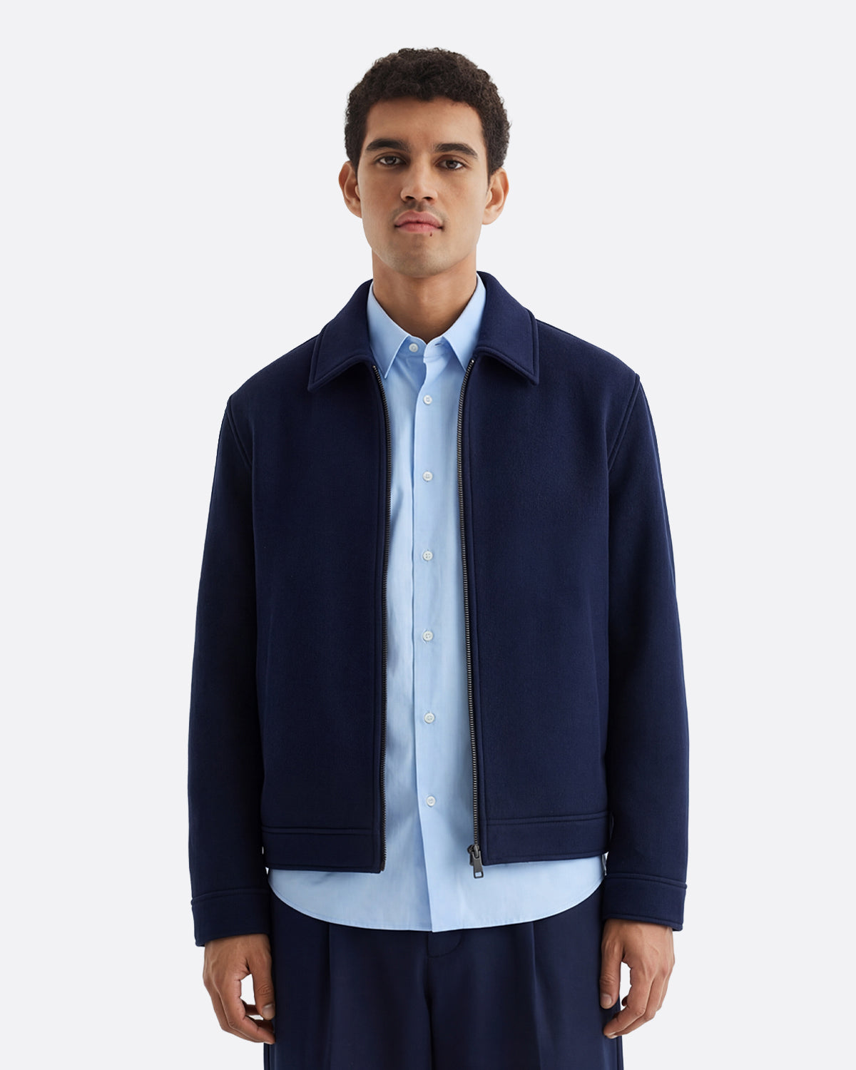 WOOL JACKET - NAVY