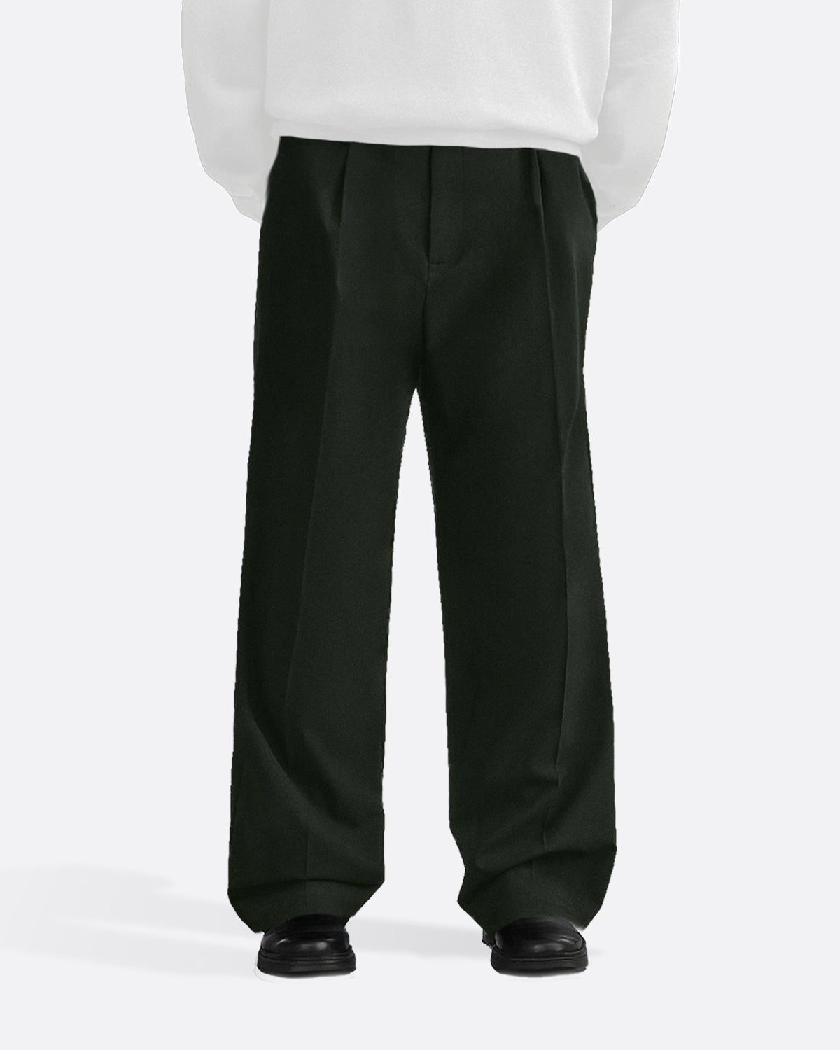 OLIVE PLEATED TROUSER