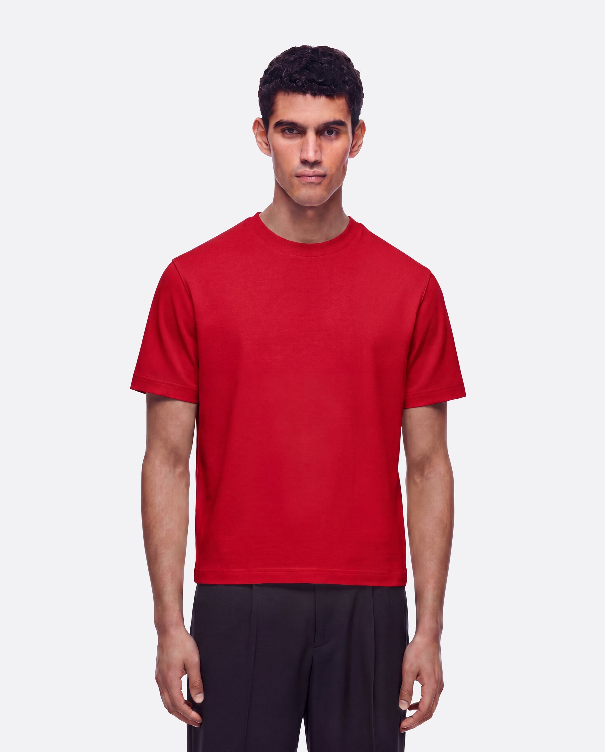 MEDWIGHT FITTED CROP T-SHIRT - RED