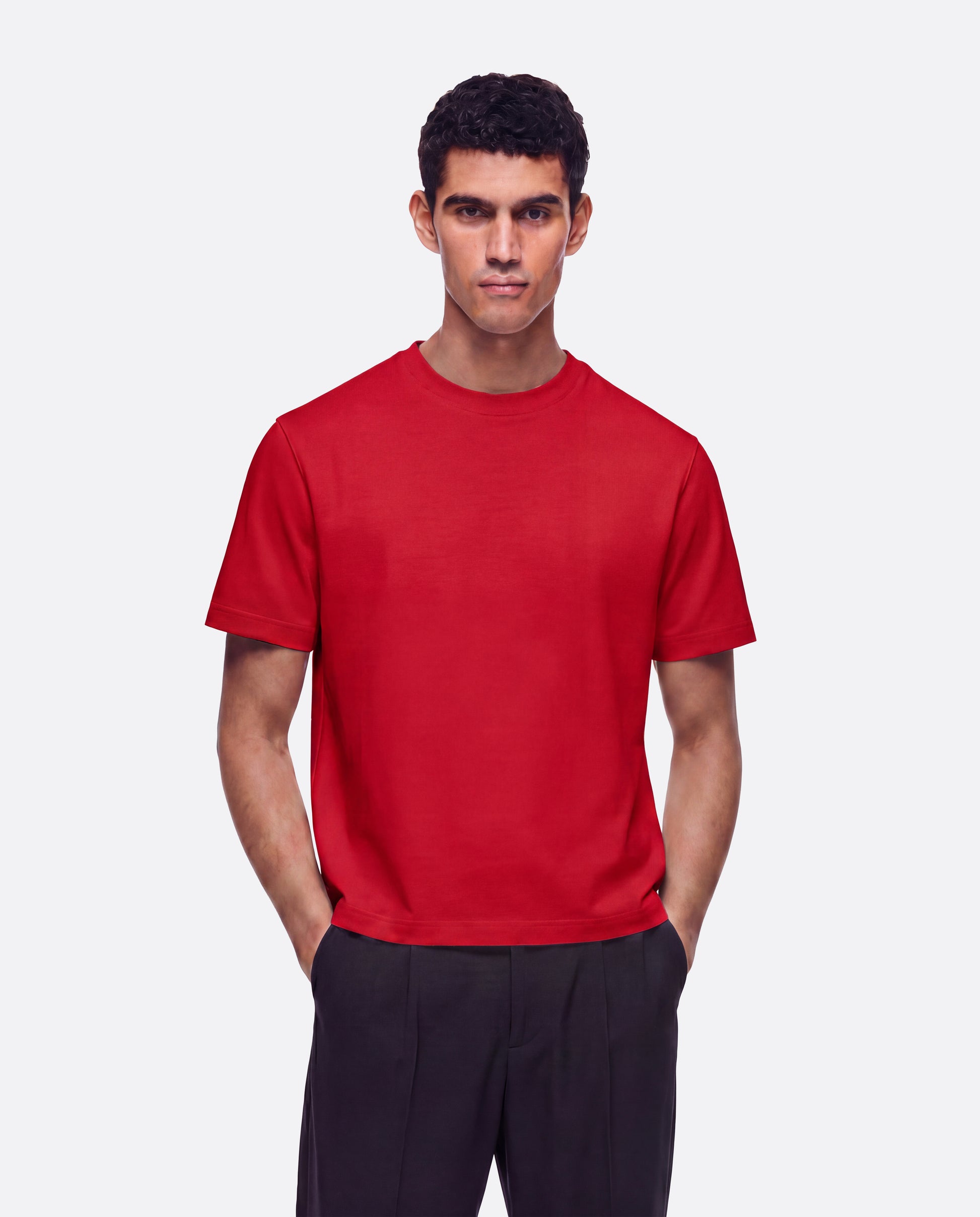 MEDWIGHT FITTED CROP T-SHIRT - RED