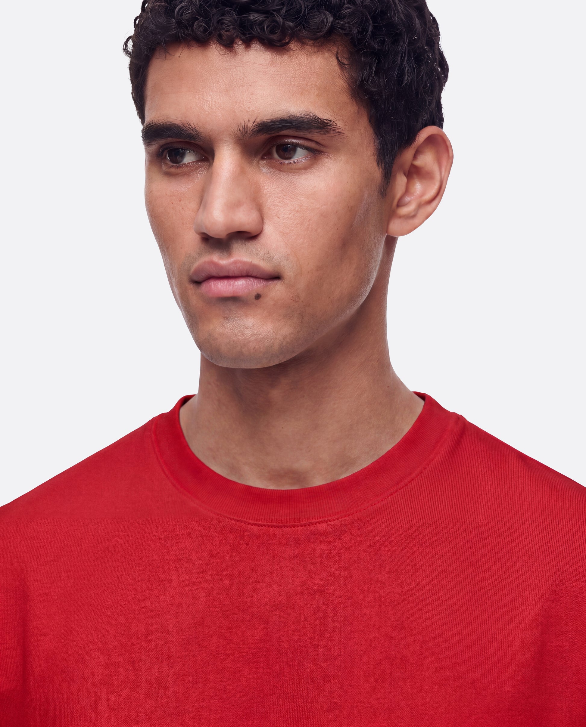 MEDWIGHT FITTED CROP T-SHIRT - RED