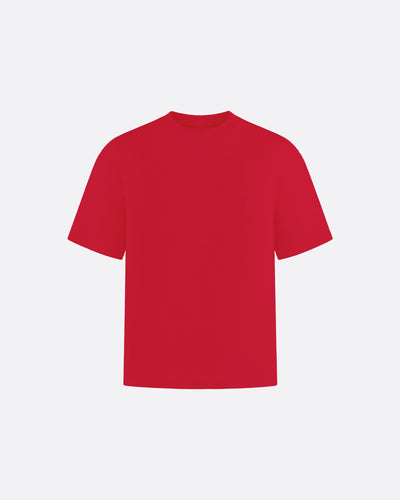 MEDWIGHT FITTED CROP T-SHIRT - RED