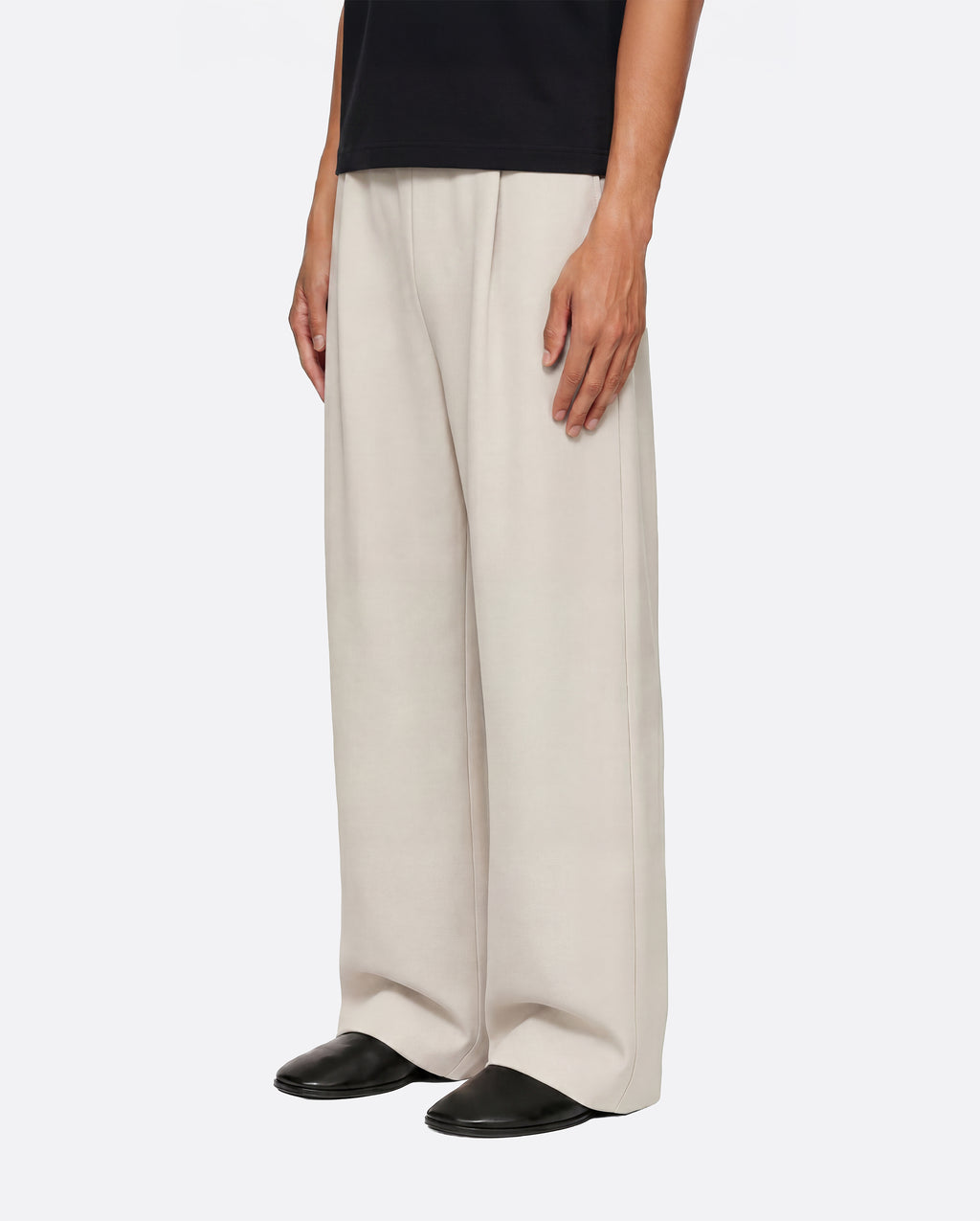 WIDE PLEATED SWEATPANTS - SAND