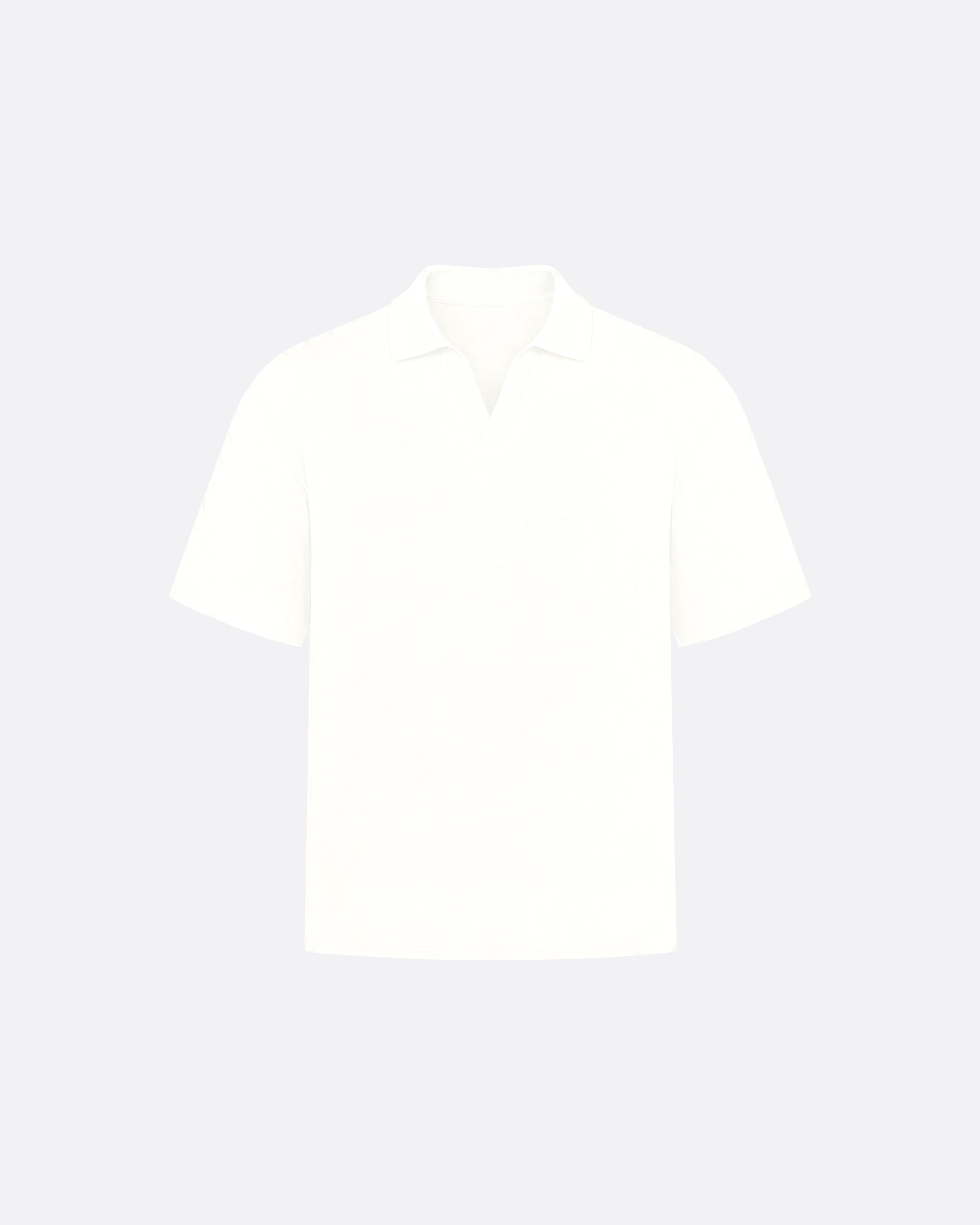 FITTED CROP POLO - WHITE