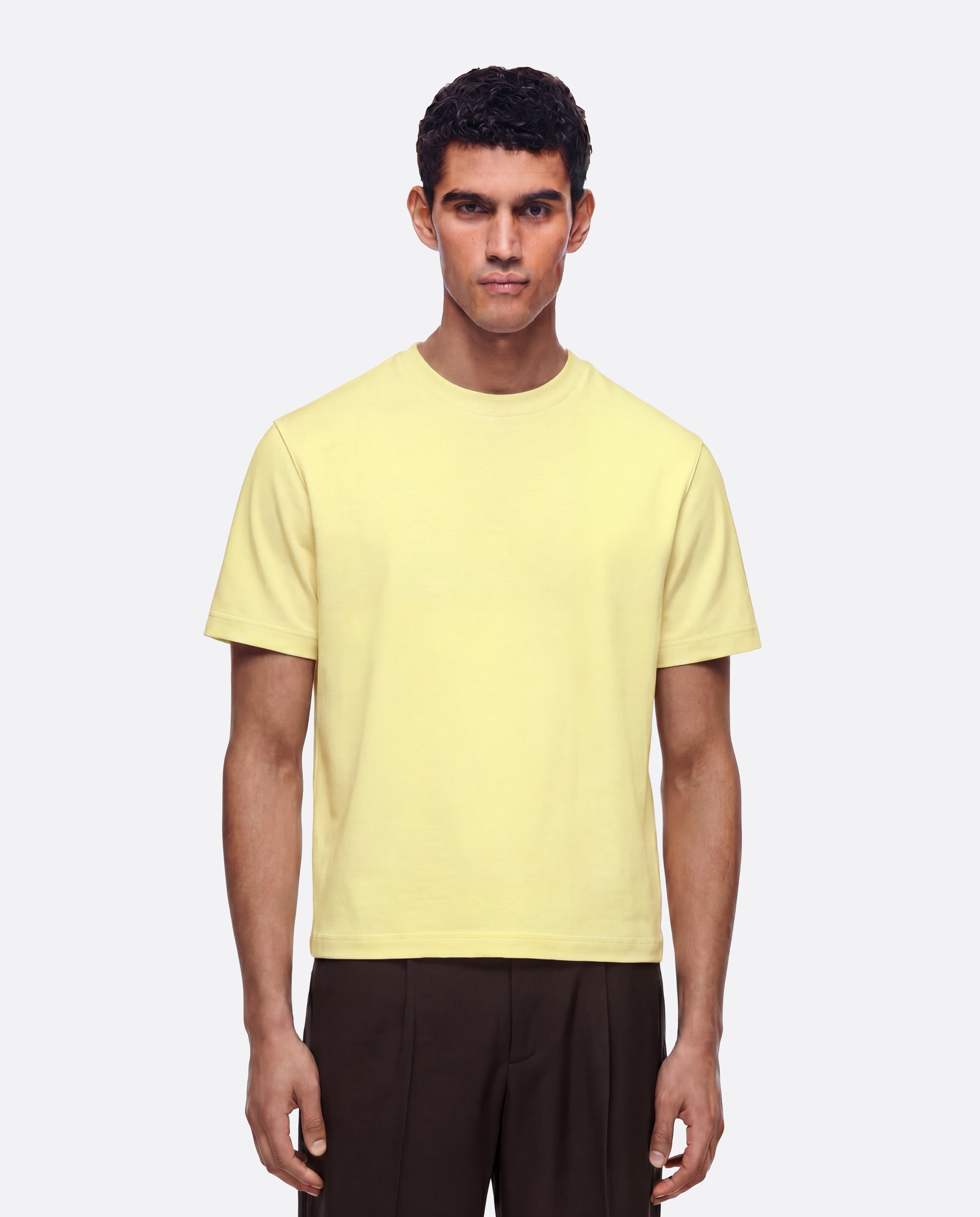 FITTED CROP T-SHIRT - BUTTER YELLOW